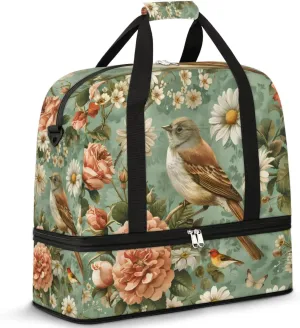 Sports Gym Bag with Wet Pocket & Shoe Compartment Personal Item Travel Bag Tote Bag for Men Women Realistic Bird Duffle Bag for Travel Sports Fitness & Workout