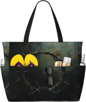 SSIMOO Crown Of Thorns Stylish Beach Travel Bagâ€“large Capacity Weekend Getaway Bag,Tote Bag For Outdoor