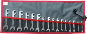 Stanley Proto Facom FM-34.JL16T Open End Wrench Set, 15 Deg, 3.5-17mm, 16Pc