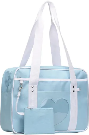 STEAMEDBUN Kawaii Ita Bag Japanese School Bag Cute Tote Bag Large Shoulder Anime Heart Purse