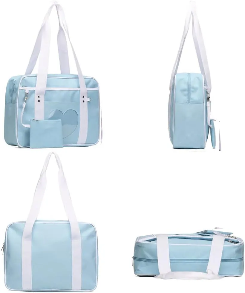 STEAMEDBUN Kawaii Ita Bag Japanese School Bag Cute Tote Bag Large Shoulder Anime Heart Purse
