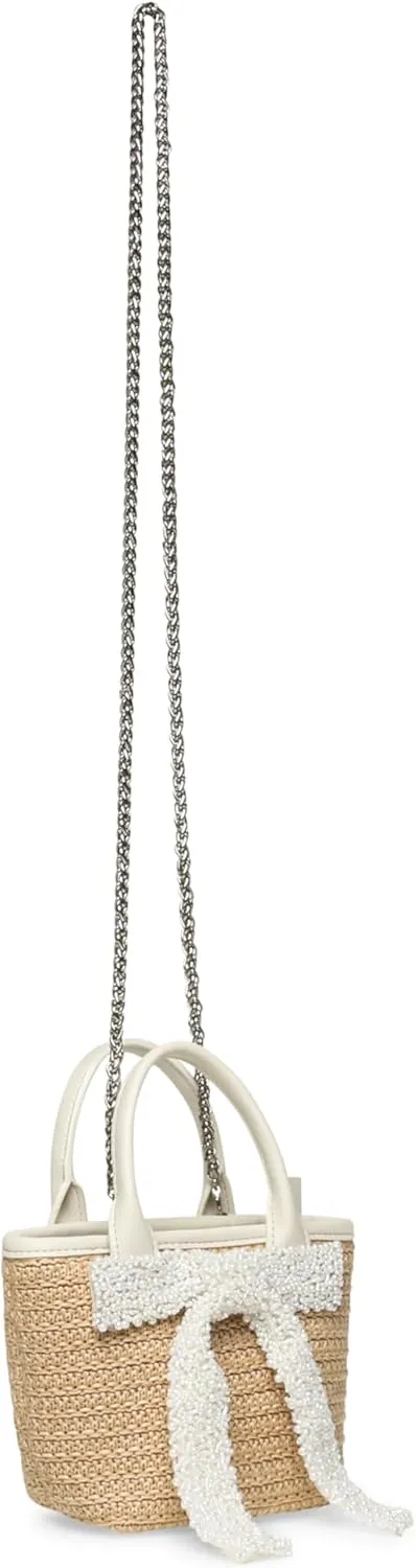 Steve Madden Boww Mini Straw Top Handle W/Bow