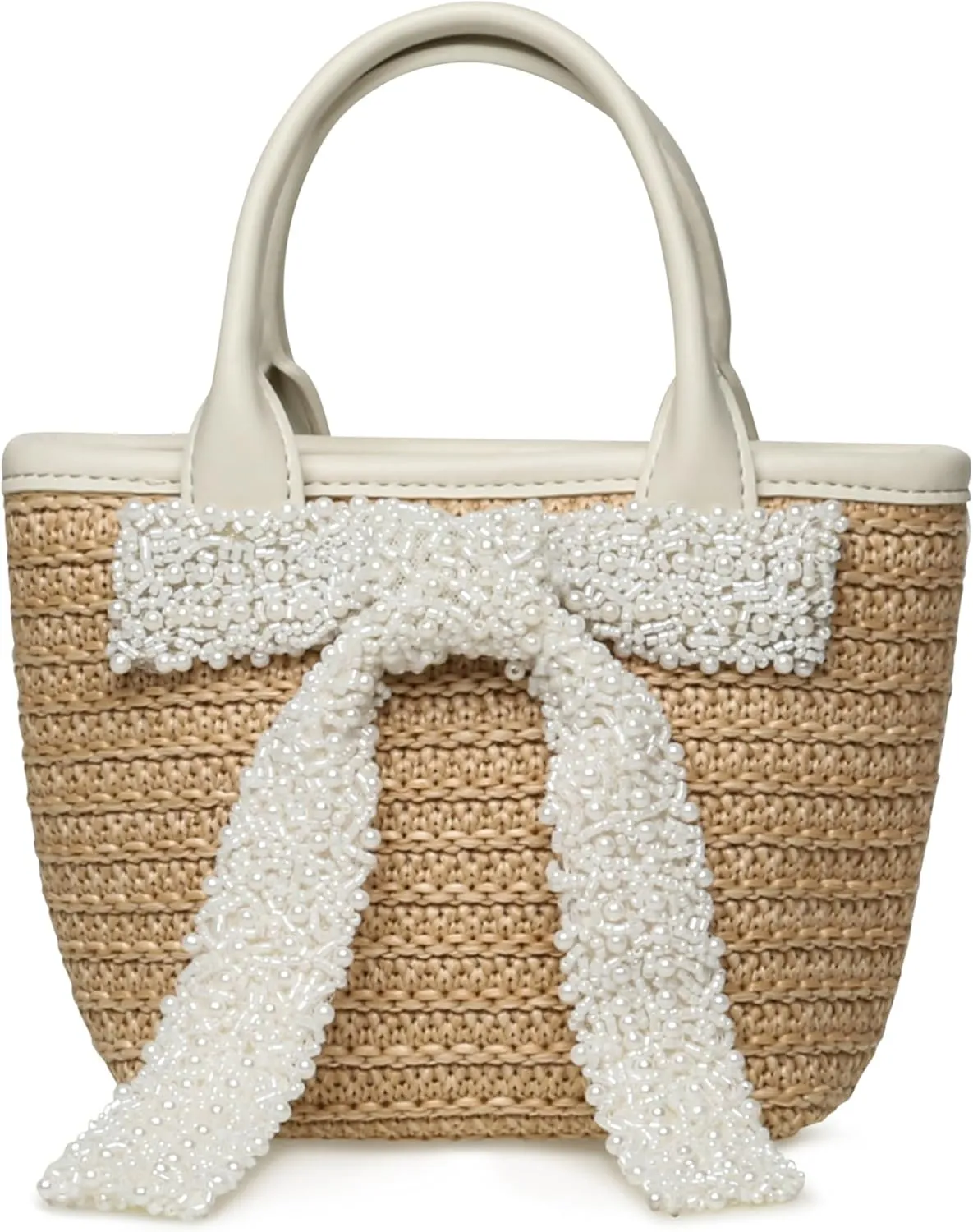 Steve Madden Boww Mini Straw Top Handle W/Bow