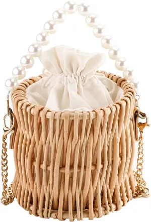 Straw Bag for Women - Wicker Small Crossbody Beach Bag