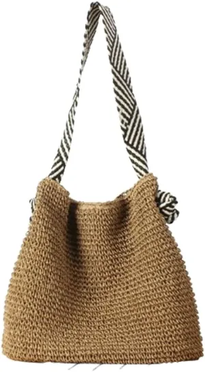 Straw Beach Bag Vintage Hobo Bags Crossbody Purse Shoulder Bag Tote Bag Women Travel Work Knot Summer Beach Bag 2025
