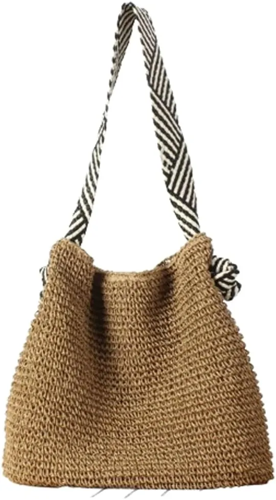 Straw Beach Bag Vintage Hobo Bags Crossbody Purse Shoulder Bag Tote Bag Women Travel Work Knot Summer Beach Bag 2025
