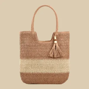 Straw Beach Bag With Zip | Amaria