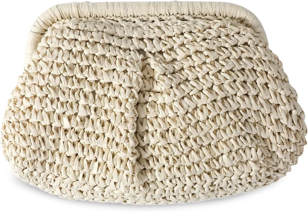 Straw Clutch Purses for Women - Boho Chic Crossbody Bag - Summer Beach Handwoven Shoulder Purse