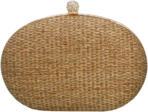 Straw Clutch Purses for Women Hand-Woven Handbag Summer Beach Bag Wicker Clutch with Crossbody Bag for Party Prom