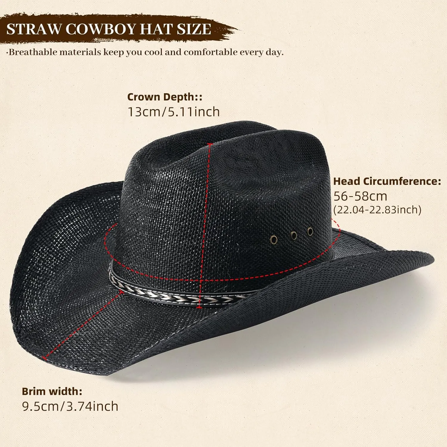 Straw Cowboy Hats for Men Cowgirl Hats Women with Wide Brim Summer Straw Western Cowgirl Hat Beach