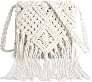 Straw Handbags Purses Crossbody Pocketbook Bag Casual Woven Beach Bags Summer Hobo Hippie Chic Tote Bags with Chain
