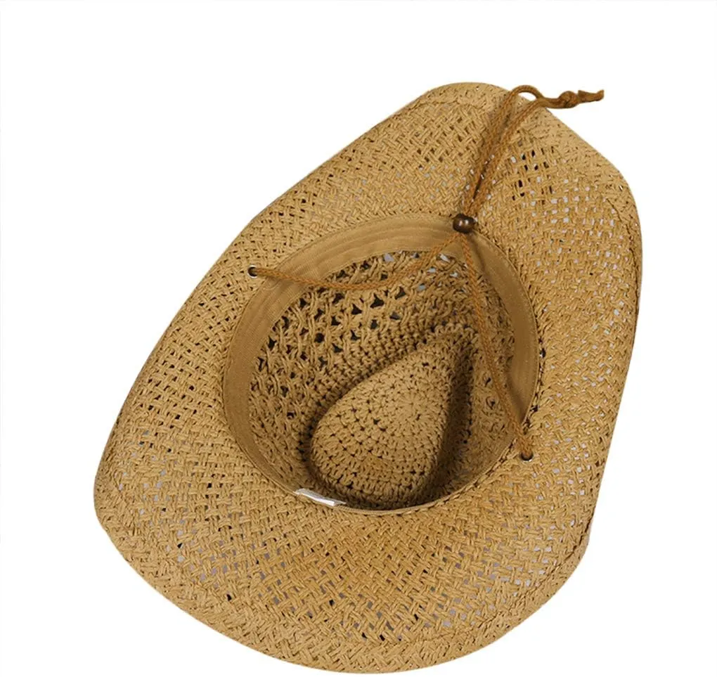 Straw Hat Women Men Cowboy Hats Beach Floppy Sun Hats Brim Summer Sunhat Bush Sombrero Travel Cowgirl Hat Costume