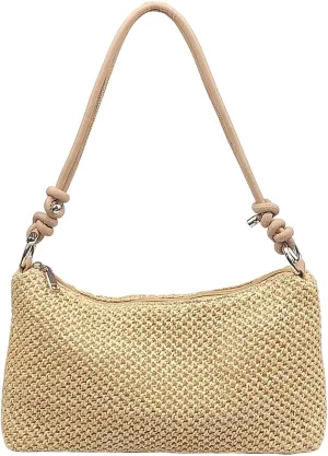 Straw Hobo Handbags for Women Fashion Woven Straw Shoulder Bag for Beach Holiday
