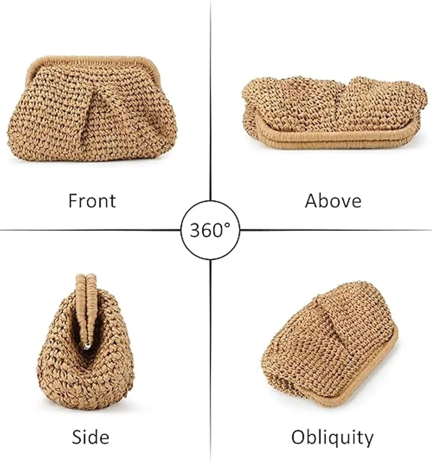 Straw Purse Summer Beach Woven Clutch Purses for Women Cloud Crossbody Shoulder Bags Spring Clutch Handbag 2025