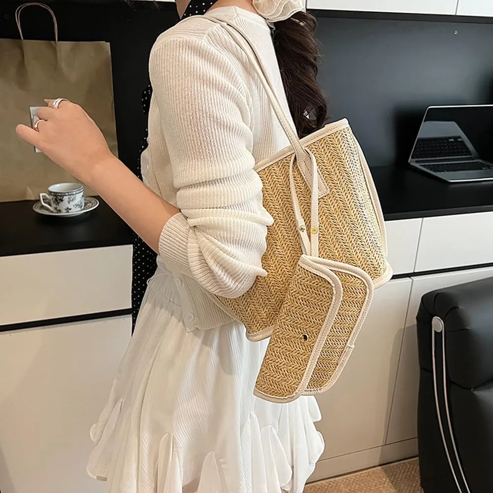 Straw Purses for Women Cute Beach Bag Straw Tote Bags Summer Handbags for Beach Vacation