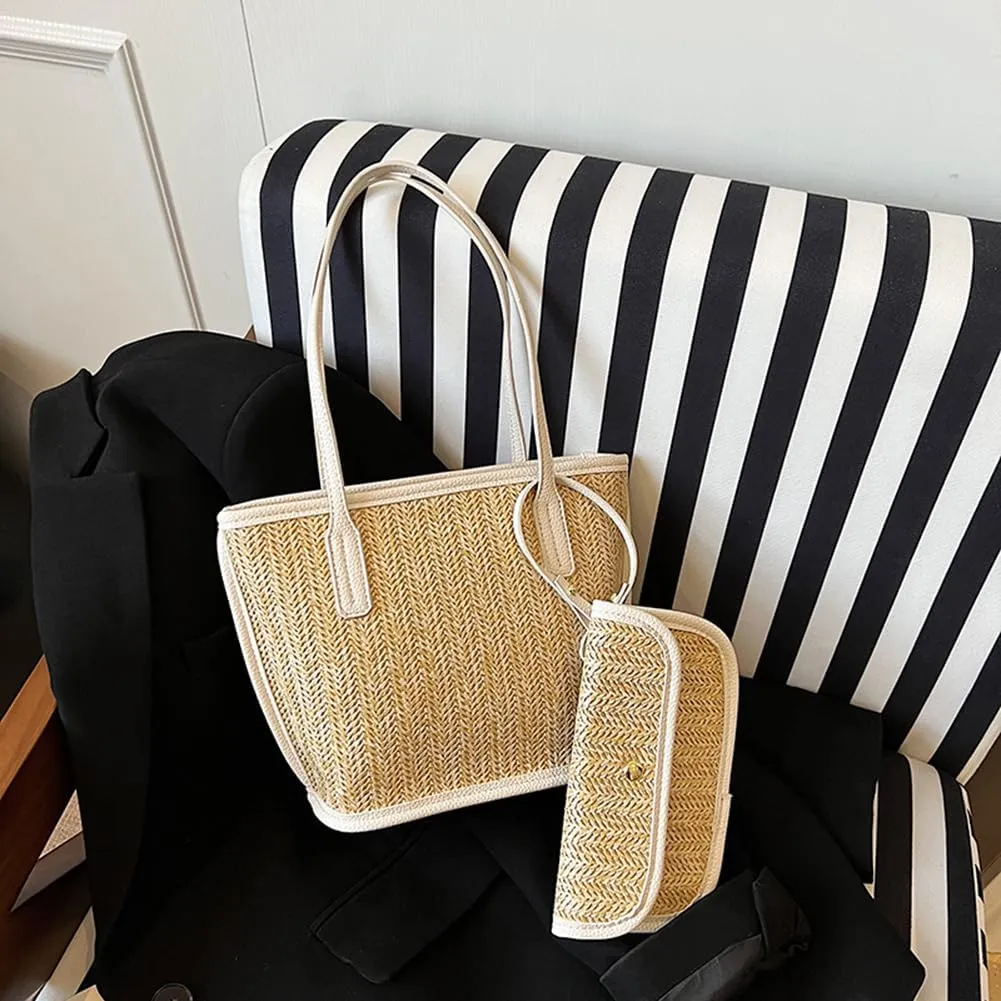 Straw Purses for Women Cute Beach Bag Straw Tote Bags Summer Handbags for Beach Vacation