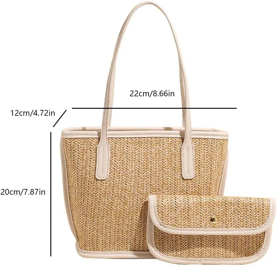 Straw Purses for Women Cute Beach Bag Straw Tote Bags Summer Handbags for Beach Vacation