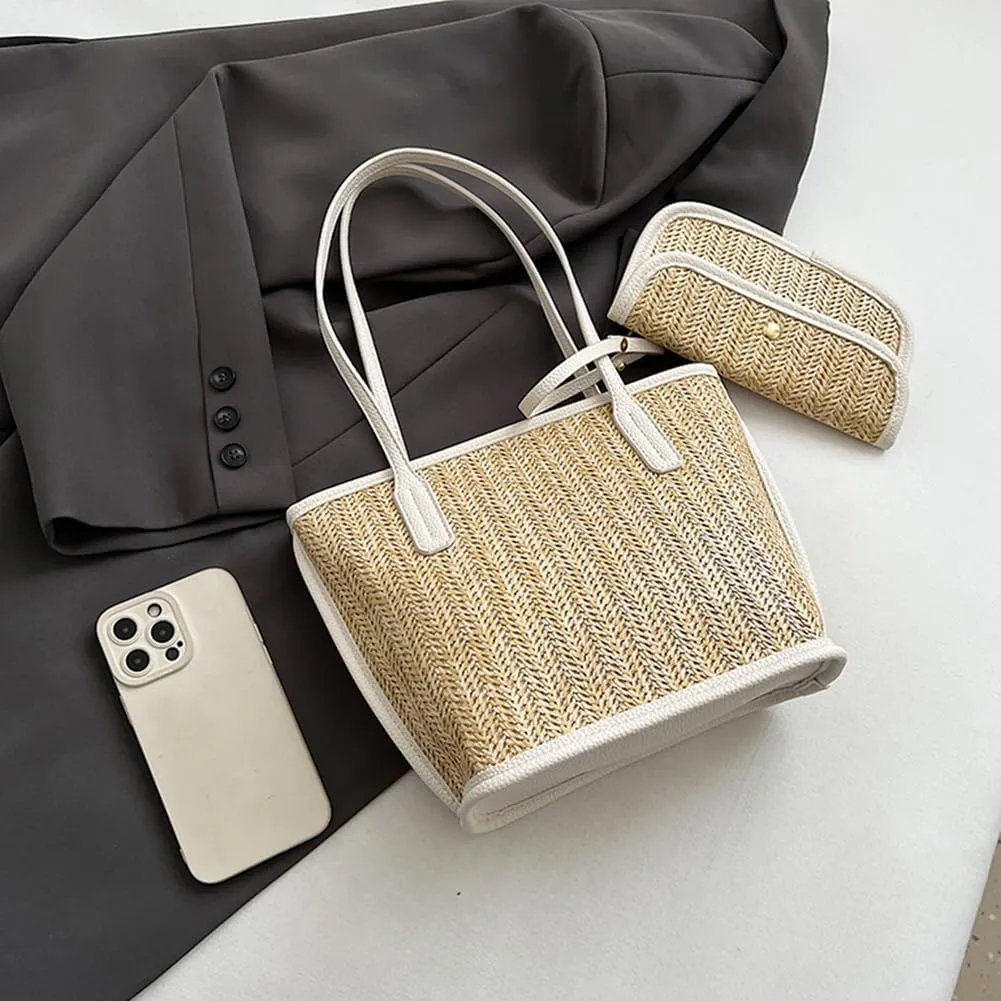 Straw Purses for Women Cute Beach Bag Straw Tote Bags Summer Handbags for Beach Vacation