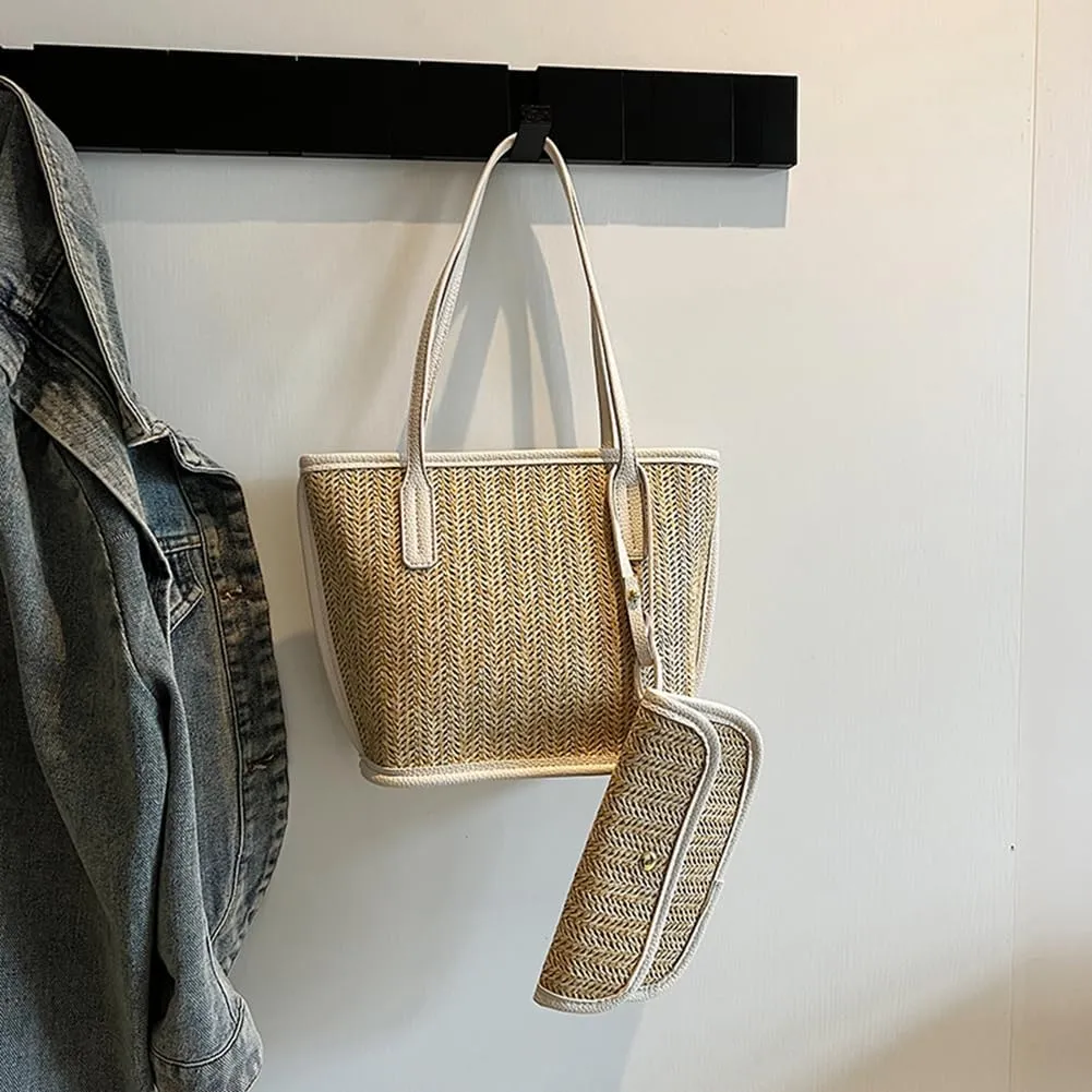 Straw Purses for Women Cute Beach Bag Straw Tote Bags Summer Handbags for Beach Vacation