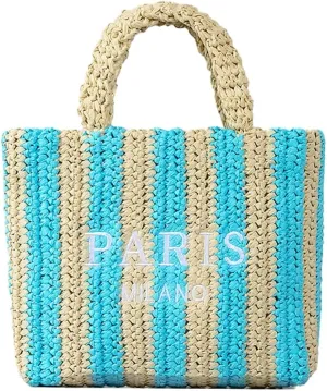 Straw Tote Bag for Women Summer Bright Color Hobo Beach Bag Woven Crochet Straw Shoulder Bag for Travel Vacation
