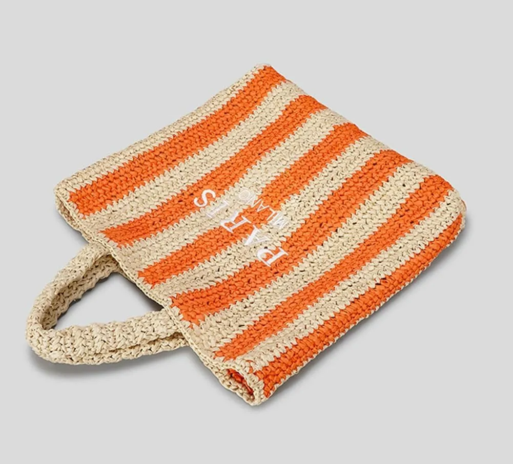 Straw Tote Bag for Women Summer Bright Color Hobo Beach Bag Woven Crochet Straw Shoulder Bag for Travel Vacation
