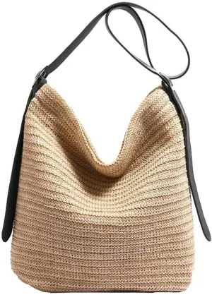 Straw Tote Bag for Women Woven Shoulder Bag Large Crossbody Purse Summer Beach Handbag Top Handle Bag