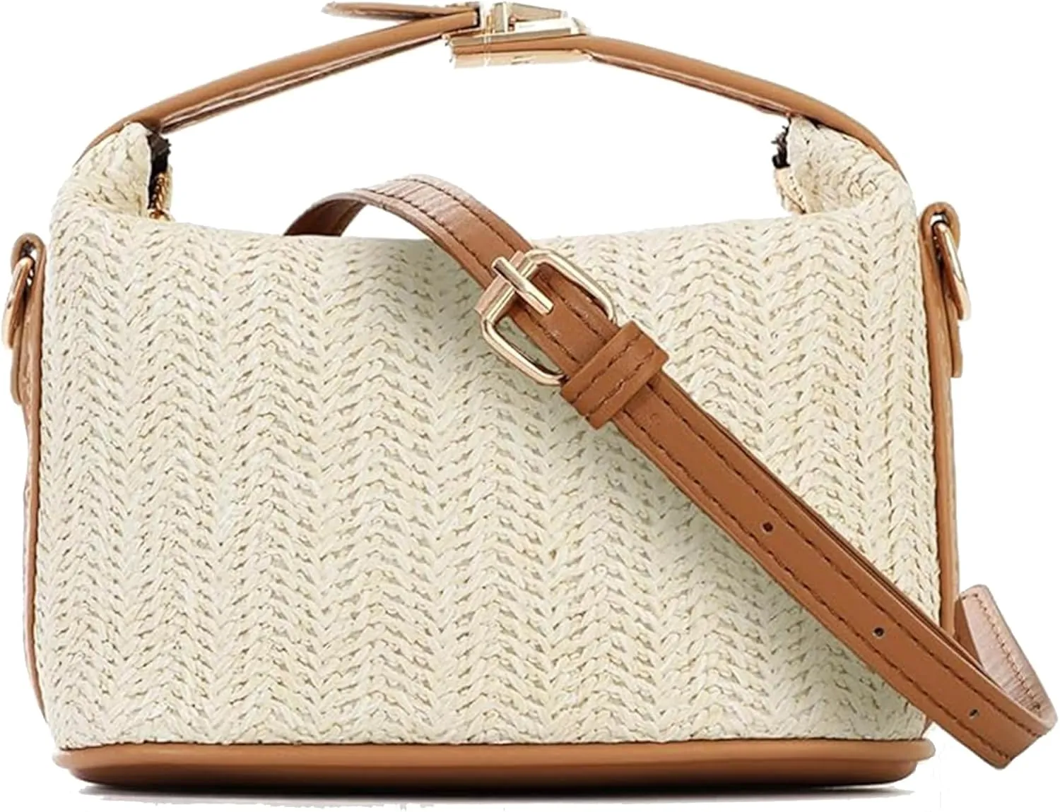 Straw Woven Crossbody Bag for Women, Summer Handmade Beach Tote, Top Handle Bucket Purse 2025