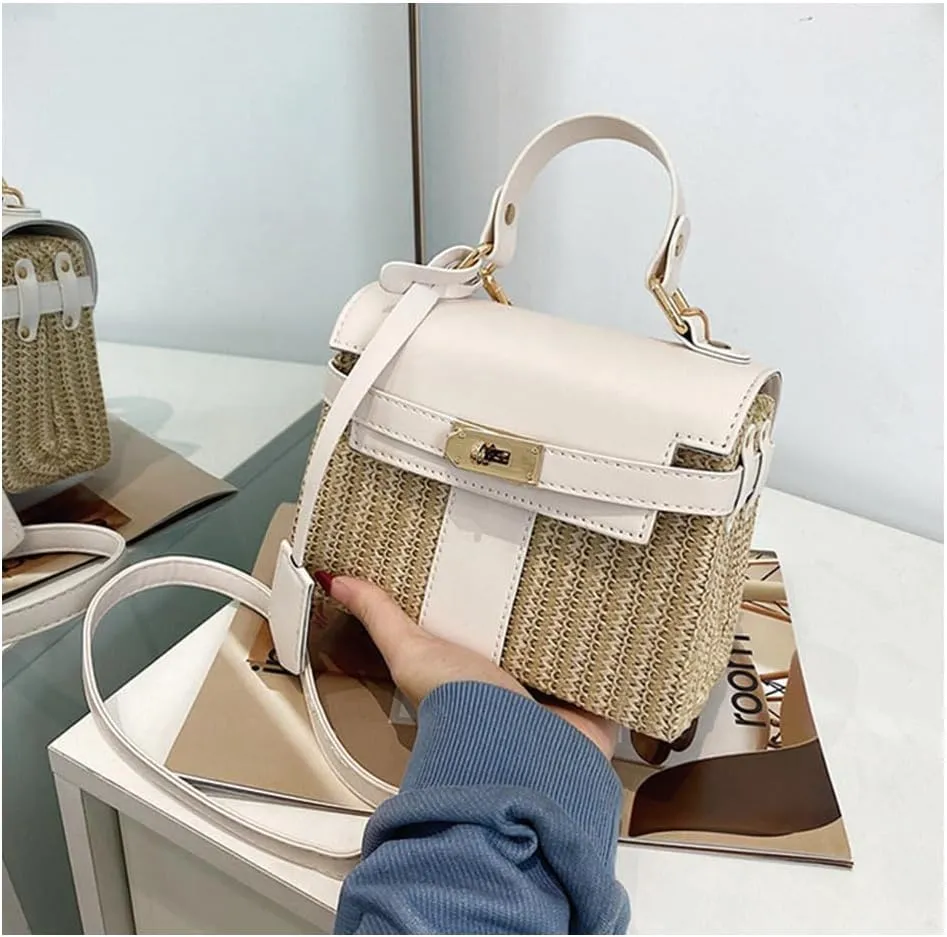 Straw woven women's wallet vacation handbag, beach crossbody bag, fashionable summer woven single shoulder beach bag