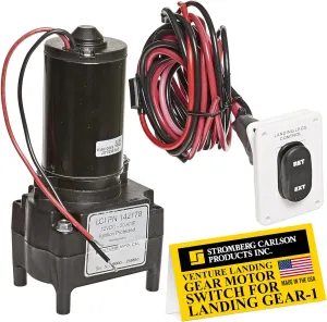 Stromberg Carlson 5th Wheel Landing Gear Motor with RV Jack Switch – Landing Gear Motor and Switch Combo for Lippert, Venture, Pac Rim Electric Fifth Wheel Jacks, Black