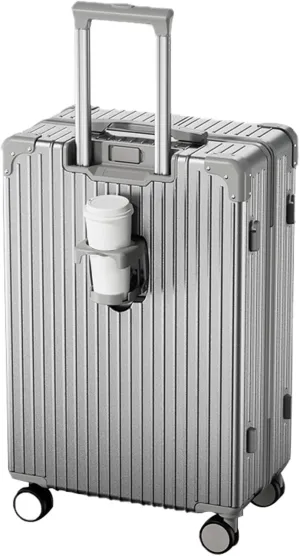 Stylish Textured Line Suitcase, High Volume Swivel Universal Wheel Trolley Case, Resistant To Drops And Pressure, Storage Box (Color : 20 Rack, Size : Silver)