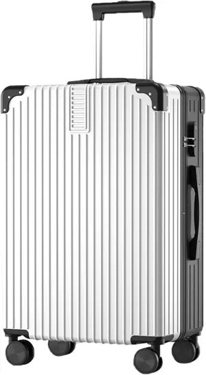 Stylish Textured Line Suitcase, High Volume Swivel Universal Wheel Trolley Case, Resistant To Drops And Pressure, Storage Box (Color : 22, Size : Black White)