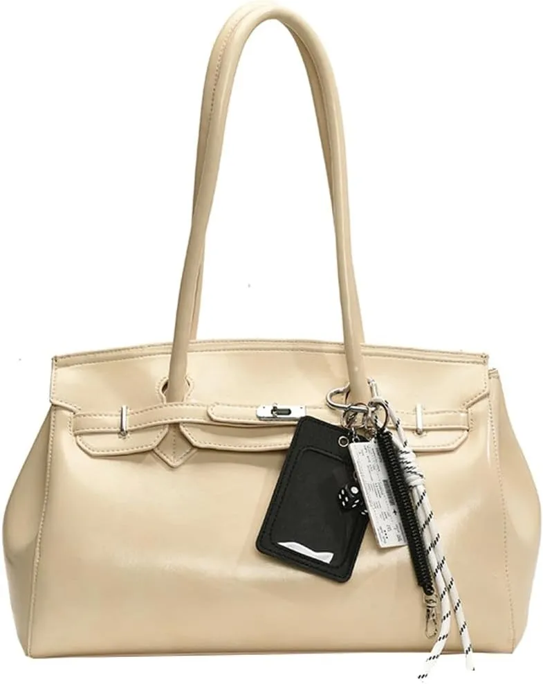 Stylish Tote Bag for Women PU Leather Top Handle Bags Slouchy Shoulder Bag for Work Travel