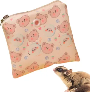 Sugar Glider Bonding Pouch, Small Animal Sleeping Bag, Bite-Proof Carrying Accessories, for Hamster, Chinchilla, Squirrel, 1-Pack, Outgoing Animal Travel Storage