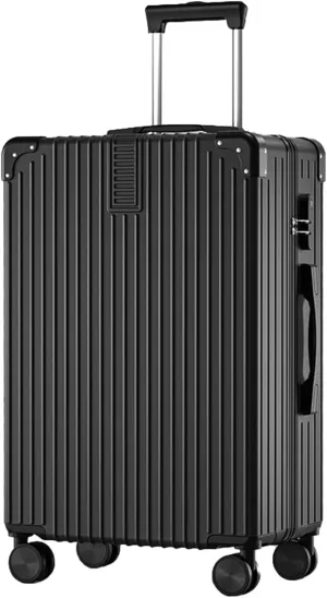 Suitcases With Wheels, Suit Case, Large Capacity Hand Suitcase, Bureau Cross-Buckle Fixing, For Going On A Trip, Men And Women (Color : 20, Size : Black)