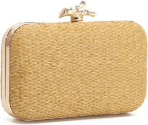 SUKUTU Women Straw Evening Bag Handwoven Clutch Purse Wedding Party Summer Beach Handbag Crossbody Bag