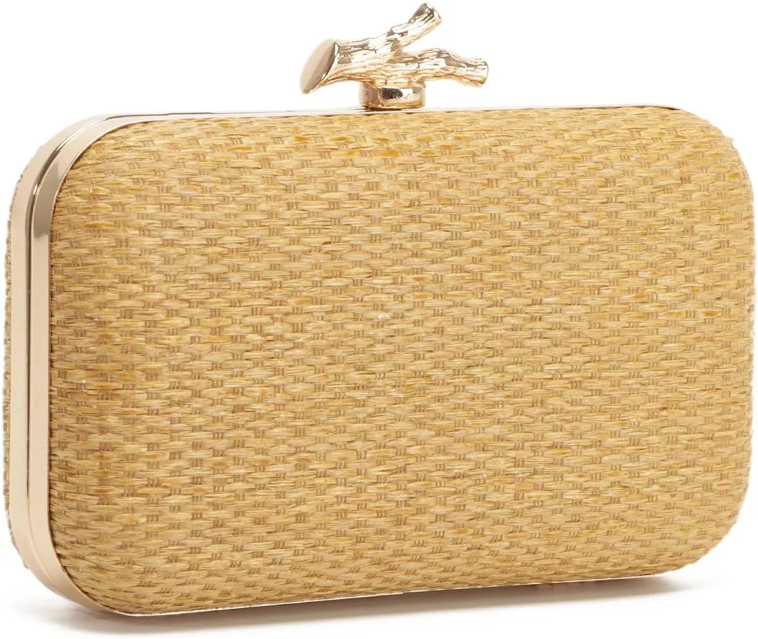 SUKUTU Women Straw Evening Bag Handwoven Clutch Purse Wedding Party Summer Beach Handbag Crossbody Bag