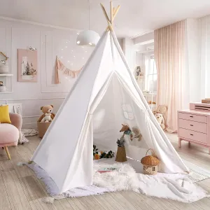 Sumbababy Large Teepee Tent for Adults Outdoor - Cotton Foldable Kids Tents Indoor for Toddlers - Sleepover Gift Toy for Girls Boys, Picnic Wedding Tent - Boho Playroom Decoration for Party Festivals