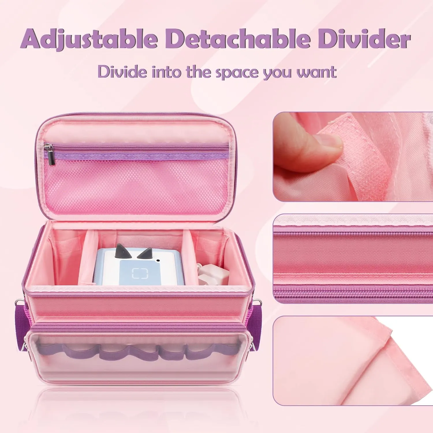 Sun3drucker Carrying Bag for Toniebox Starter Set - Carrying Case for Toniebox, Tonie Figures,Headphones and Charging Station, Portable Storage Bag with Shoulder Strap and Handle Bar (Pink)