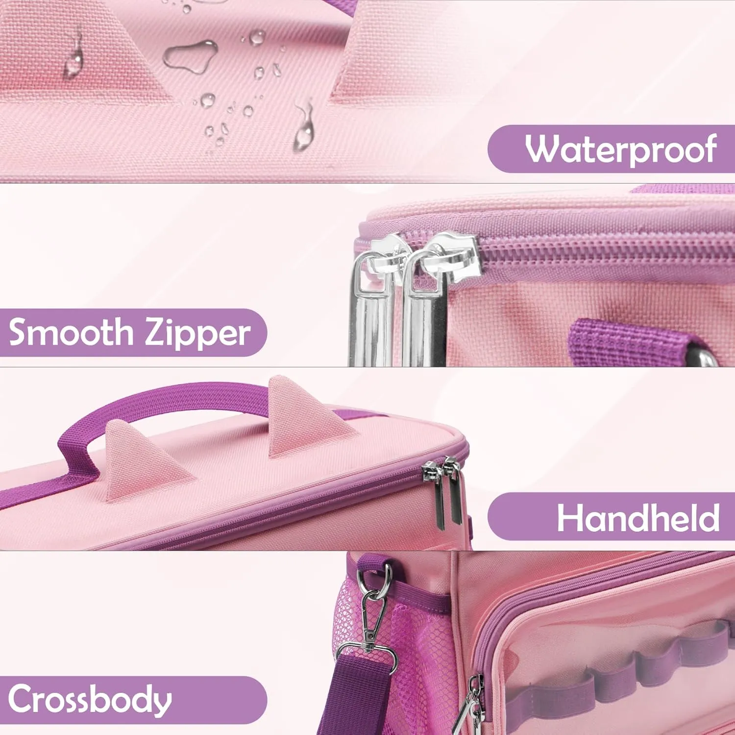 Sun3drucker Carrying Bag for Toniebox Starter Set - Carrying Case for Toniebox, Tonie Figures,Headphones and Charging Station, Portable Storage Bag with Shoulder Strap and Handle Bar (Pink)