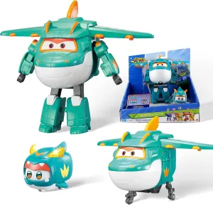 Super Wings 5" Transformable Toys Tino & Mini Tino Pet, 3 in 1 Transforming Dinosaur Airplane Robot, Educational Action Figure for Boys Girls Age 3 , Dinosaur Toy for Preschool Play