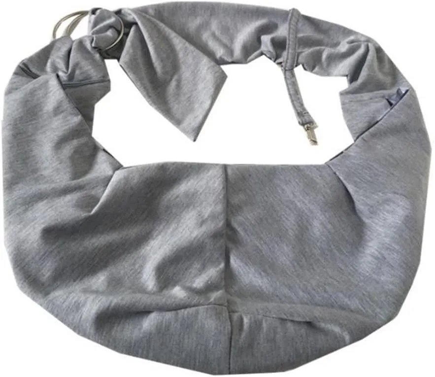 Surblue Pet Sling Carrier Bag with Hands-Free Reversible Belts, Safe Comfortable Adjustable Crossbody Shoulder Outdoor Travel Pet Tote Suitable for Small Dog Cat Puppy up to 12 lb (Grey)
