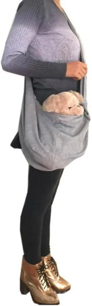 Surblue Pet Sling Carrier Bag with Hands-Free Reversible Belts, Safe Comfortable Adjustable Crossbody Shoulder Outdoor Travel Pet Tote Suitable for Small Dog Cat Puppy up to 12 lb (Grey)