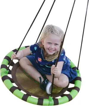 Swurfer Orbit Saucer Swing - Tree Swing for Kids, Outdoor, Weather Resistant, Padded Frame, Durable Mesh, Tool Free Assembly, Age 3 