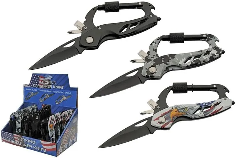 SZCO 12 Piece Carabiner Multi-Tool Display