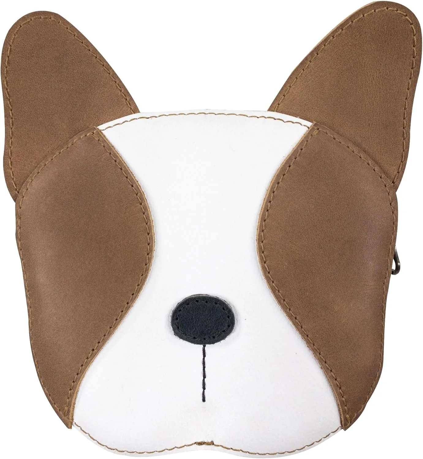 TACO DOG, French Bulldog-Shaped Wallet, Handbag, Coin Pouch, Travel Case, Carry-On Bag for Pet Lovers, Full Grain Leather, Handmade, Single Malt Mahogany