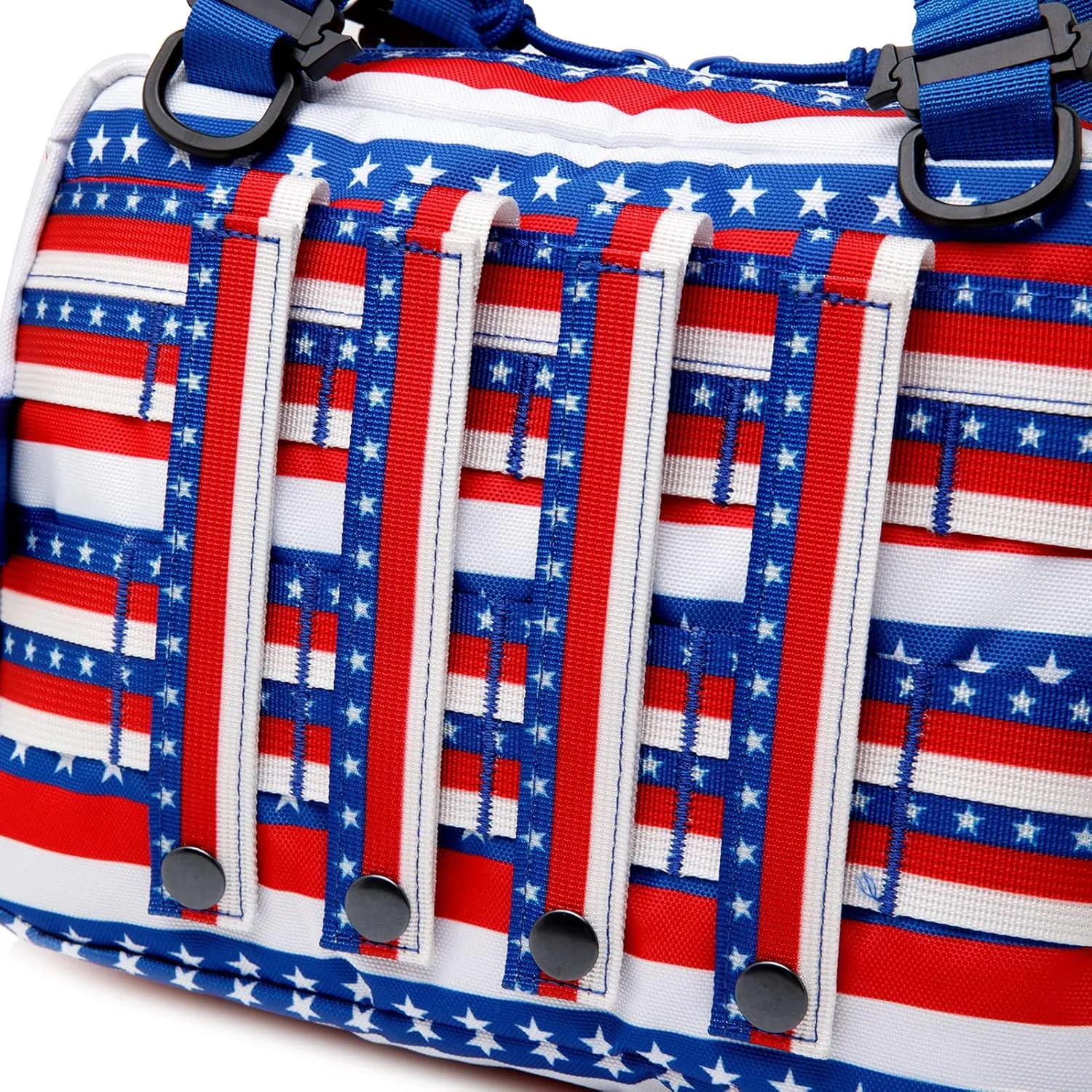 Tactical Molle Admin Pouch of Laser Cut Design,Medical EMT Organizer with Phone Pouch,EDC EMT Pack IFAK Tool Holder with US Patch (Large RedBlueStar-Include Accessories)