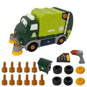 Take Apart Garbage Truck Toy, Drop Impact Resistant, With Electric Screwdriver, For Boys 3-8