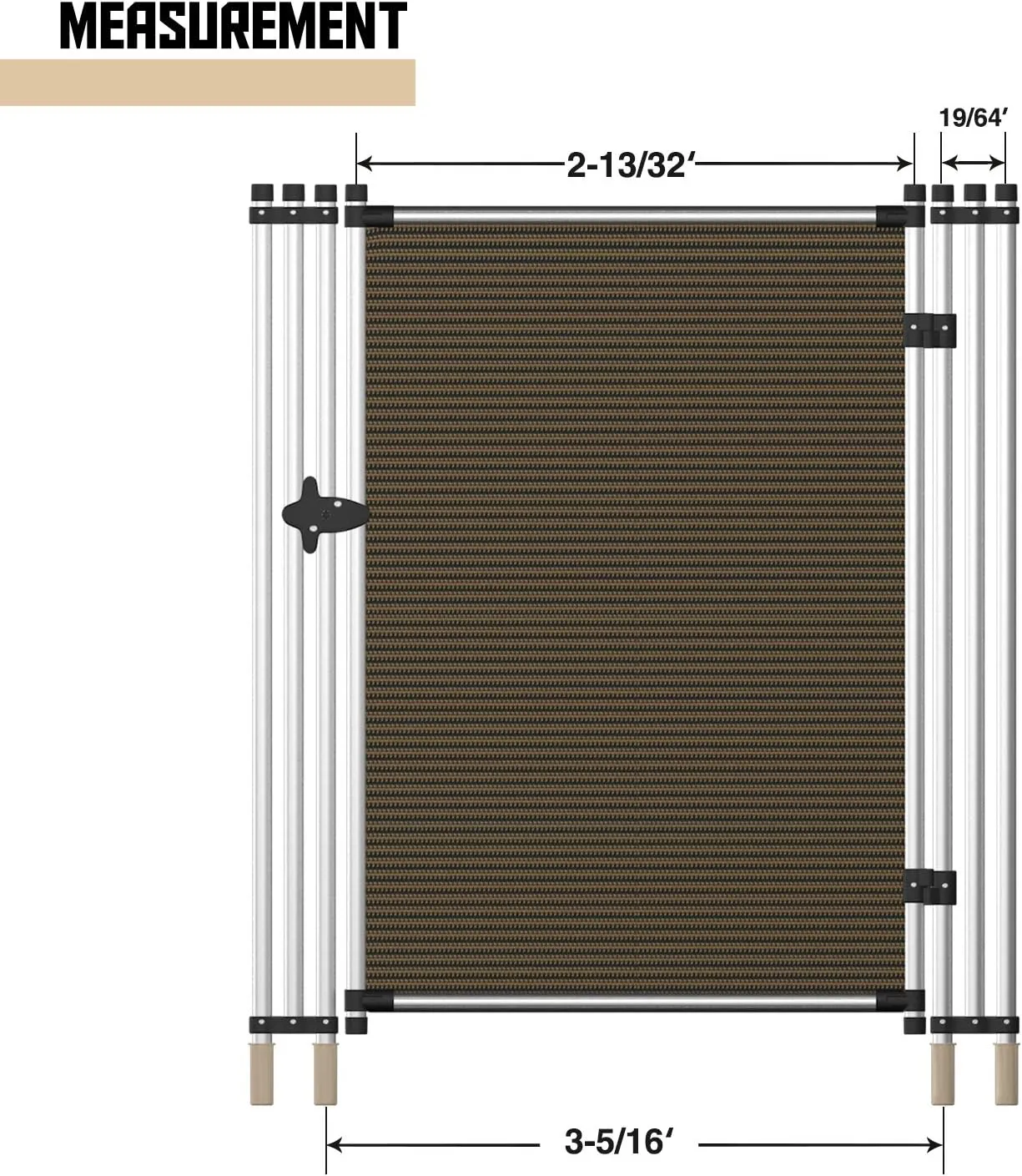 TANG Pool Gate Safety Yard Fencing Gate Door for Backyard Garden Outdoor Dog Chicken Privacy Fence Gate for Dirt Concrete Removable Freestanding 4’ Tall, 2.5’ Wide
