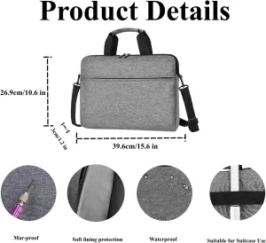 TANGBOLIBO Laptop Sleeve Case 15.6 inch Grey - Slim Case with Pockets for MacBook Pro, Dell Inspiron, HP Pavilion and More - Ideal for Students Professionals and Travelers …