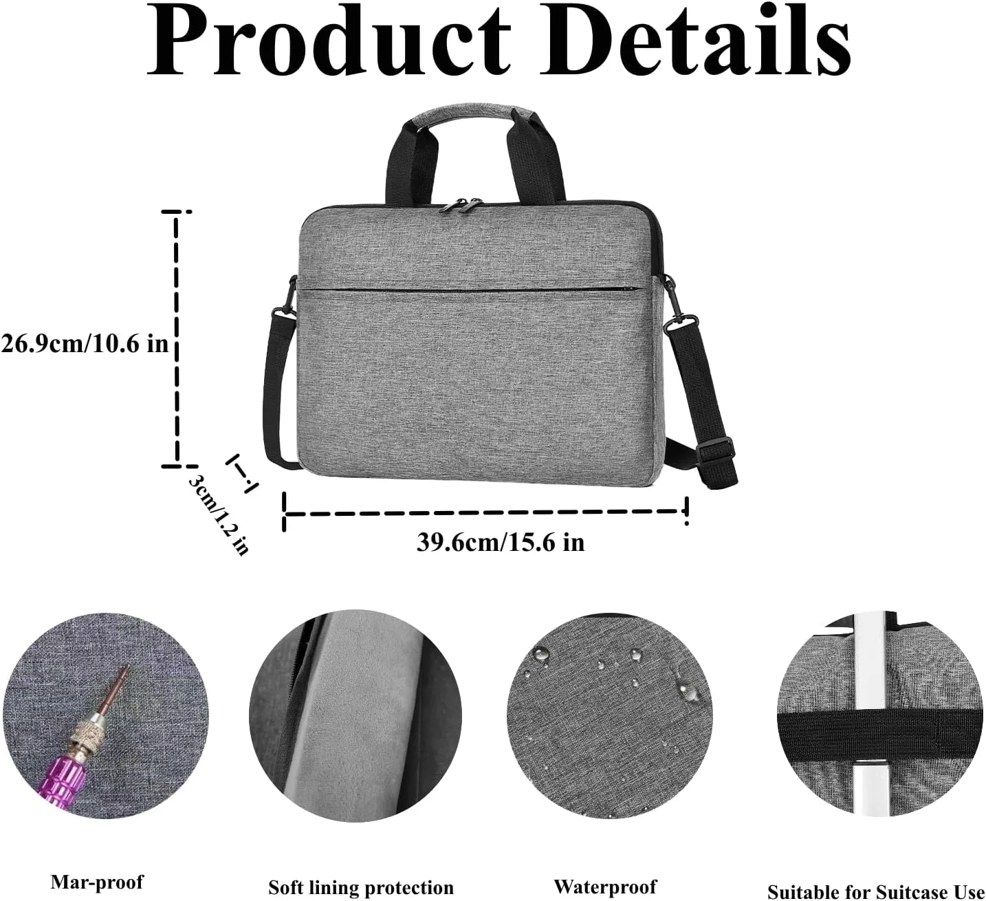 TANGBOLIBO Laptop Sleeve Case 15.6 inch Grey - Slim Case with Pockets for MacBook Pro, Dell Inspiron, HP Pavilion and More - Ideal for Students Professionals and Travelers …